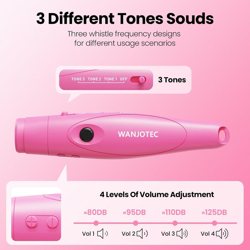 WANJOTEC Electronic Whistle for Teacher Coaches, 3 Tones Adjustable 130db Loudest High Volume Handheld Emergency Electric Whistles for Referee, P.E.Outdoor Sports Whistles with Lanyard - Image 2